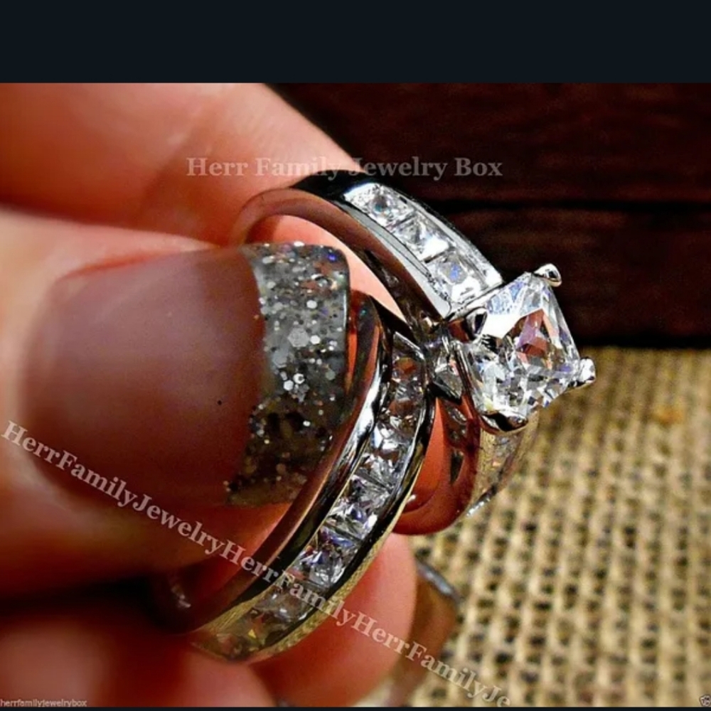 New 925 Solid Ring With Natural White Sapphire - image 2